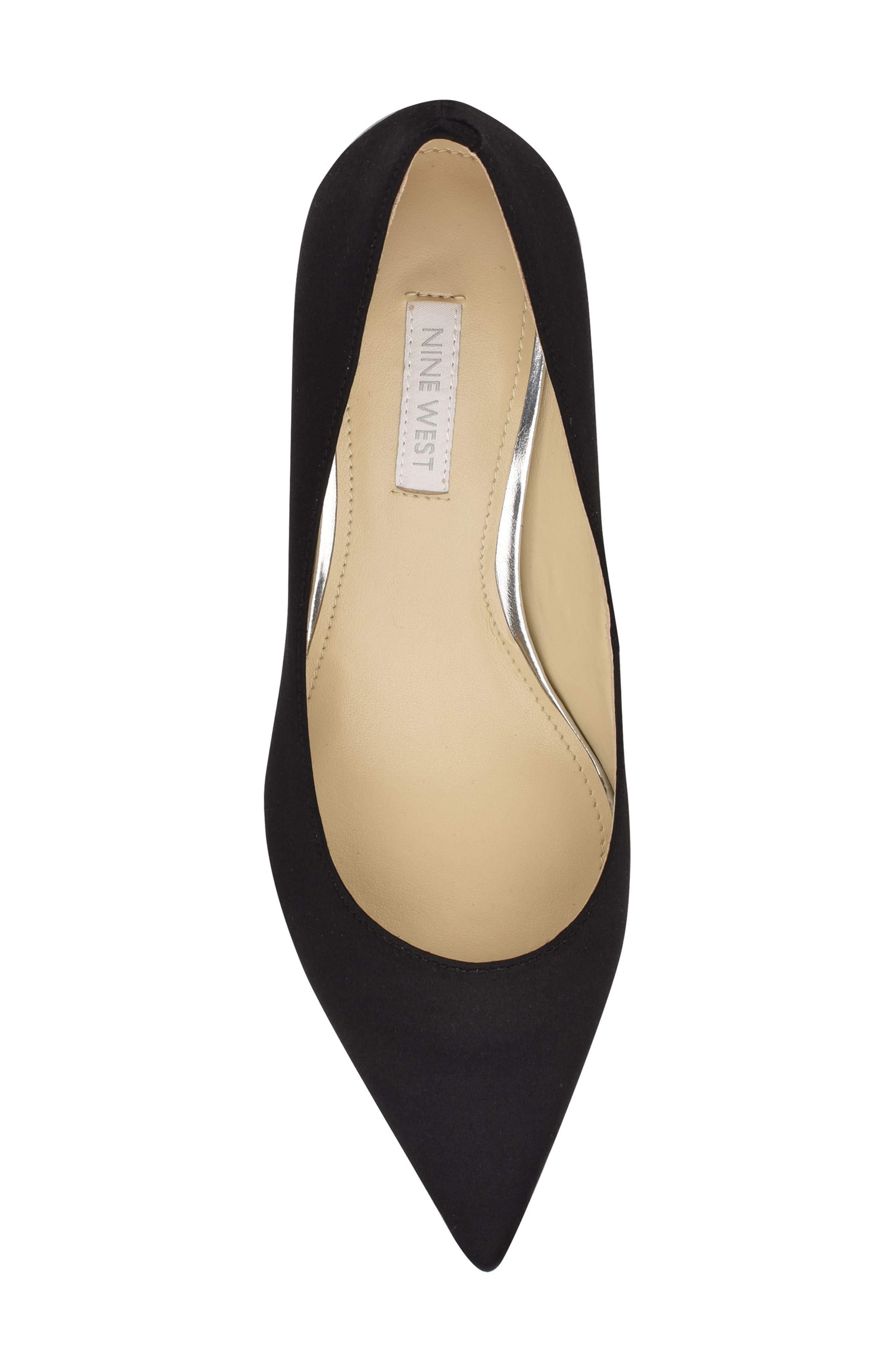 Nine West Arlene Pointed Toe Pump in Black Satin | Smart Closet