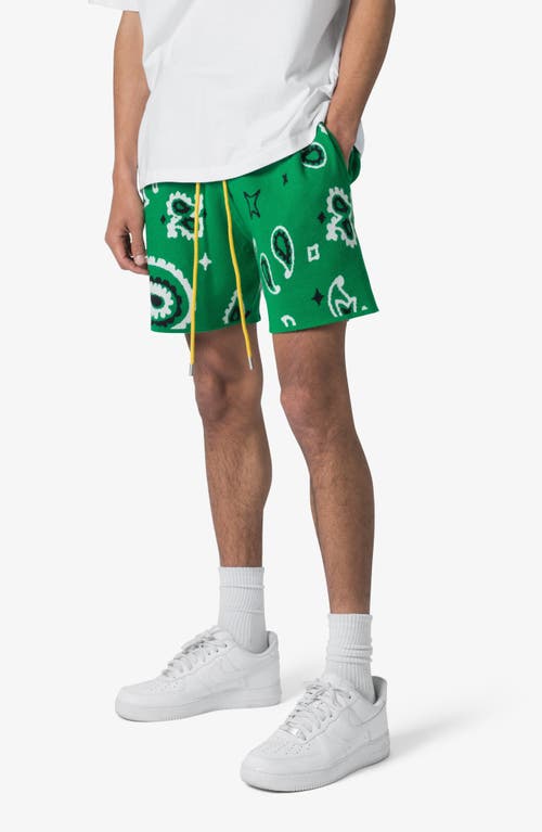 Mnml Paisley Jacquard Knit Shorts In Green