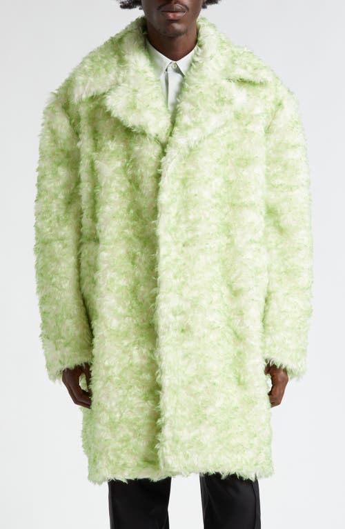 Mohair & Cotton Faux Fur Coat in Peach Fuzz