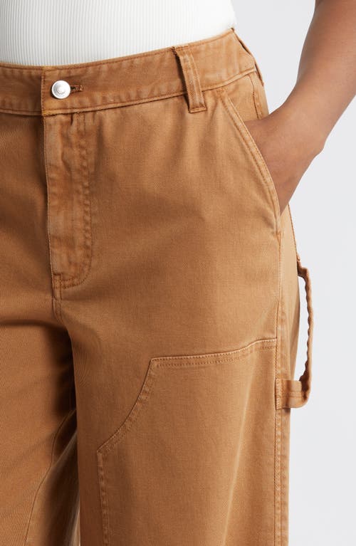 Shop Bp. Mid Rise Wide Leg Twill Carpenter Pants In Tan Thrush