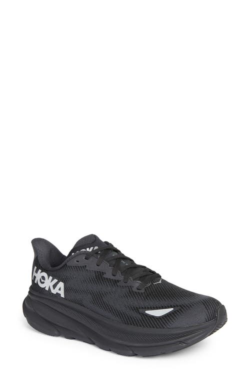 Hoka Clifton 9 Gore-tex® Waterproof Running Shoe In Black/black