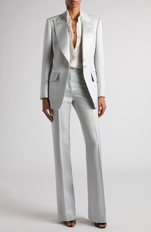 Shop Tom Ford Tailored Wool & Silk Tuxedo Pants In Ig052 Light Grey