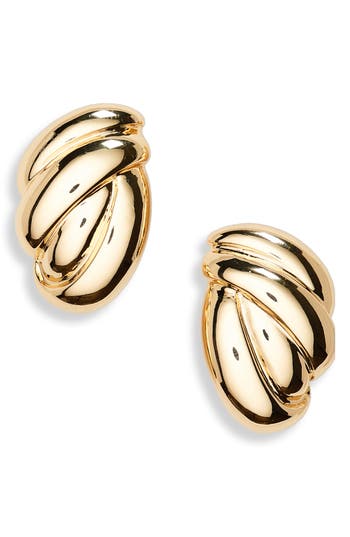 Shop Stephan & Co. Textured Statement Stud Earrings In Gold