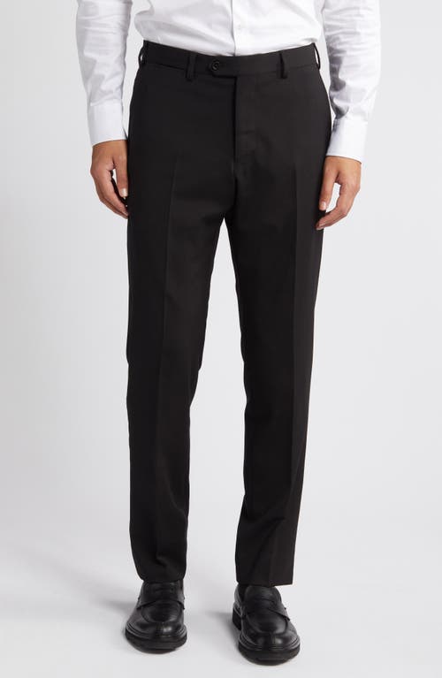 Emporio Armani G-Line Flat Front Wool Pants in Solid Black at Nordstrom, Size 58 Eu