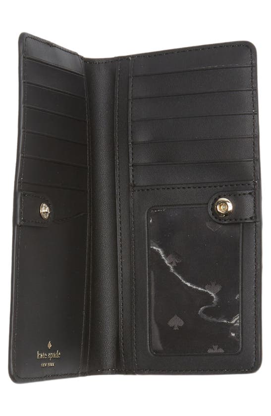Shop Kate Spade Large Slim Bifold Wallet In Warm Beige Multi