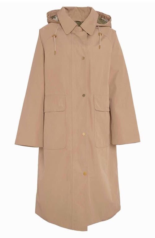 Barbour Francis Waterproof Insulated Long Coat With Removable Hood In Honey/ancient Loden Tartan