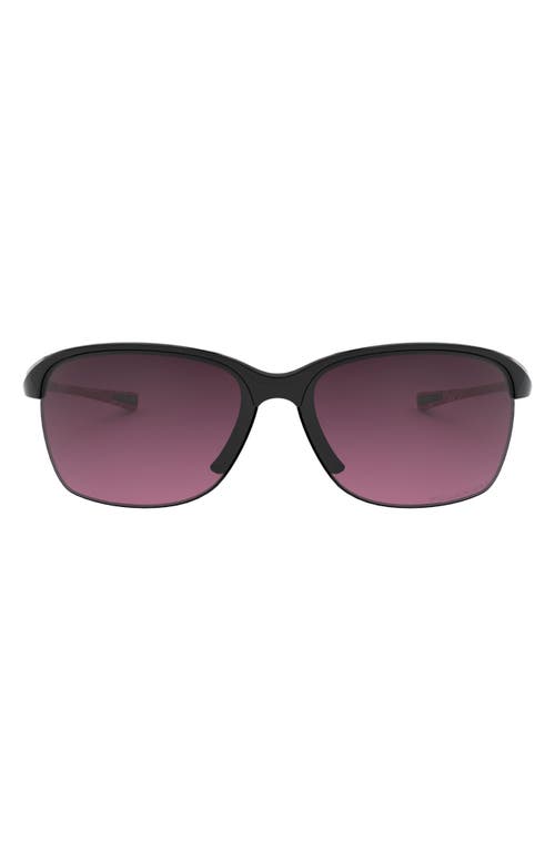 Oakley Unstoppable 65mm Gradient Polarized Oversize Rectangular Sunglasses In Burgundy