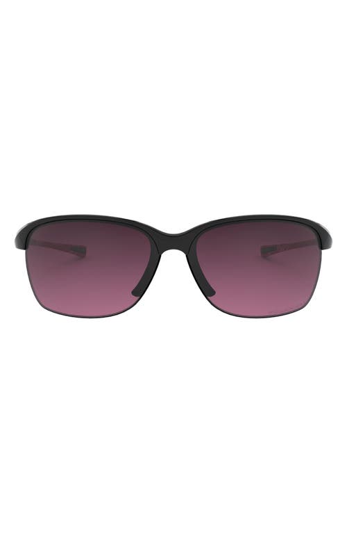 Oakley Unstoppable 65mm Gradient Polarized Oversize Rectangular Sunglasses In Black/smokey/rose Gold P