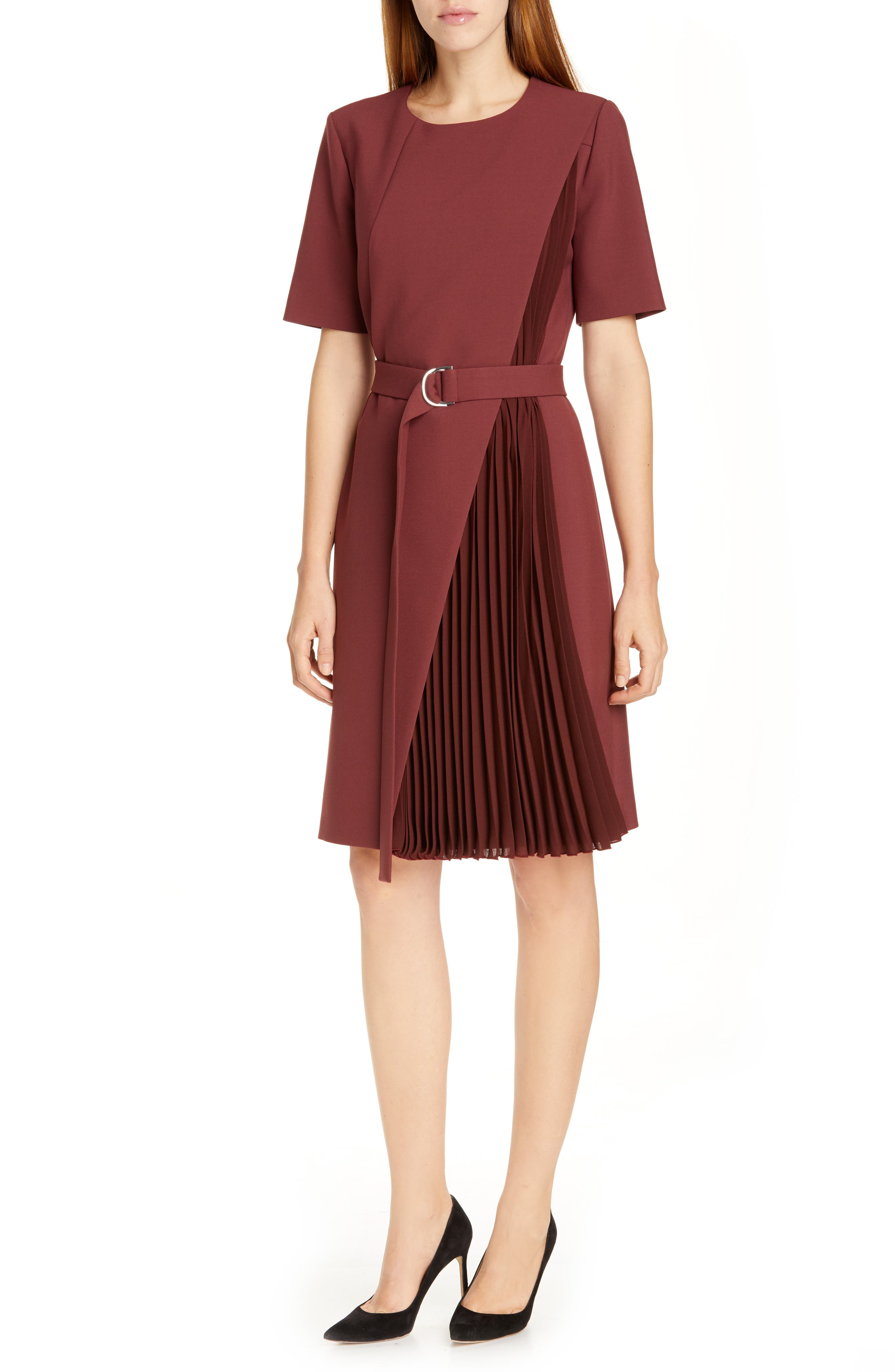 Boss Dakilane Soft Stretch Wrap Dress, Red