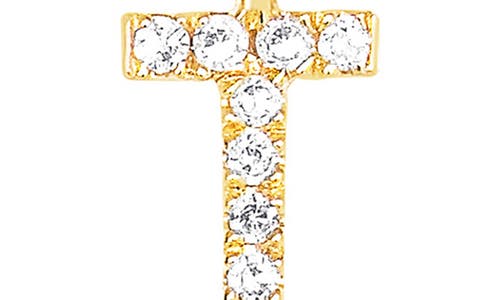 Ef Collection Diamond Initial Huggie Charm In 14k Yellow Gold/t