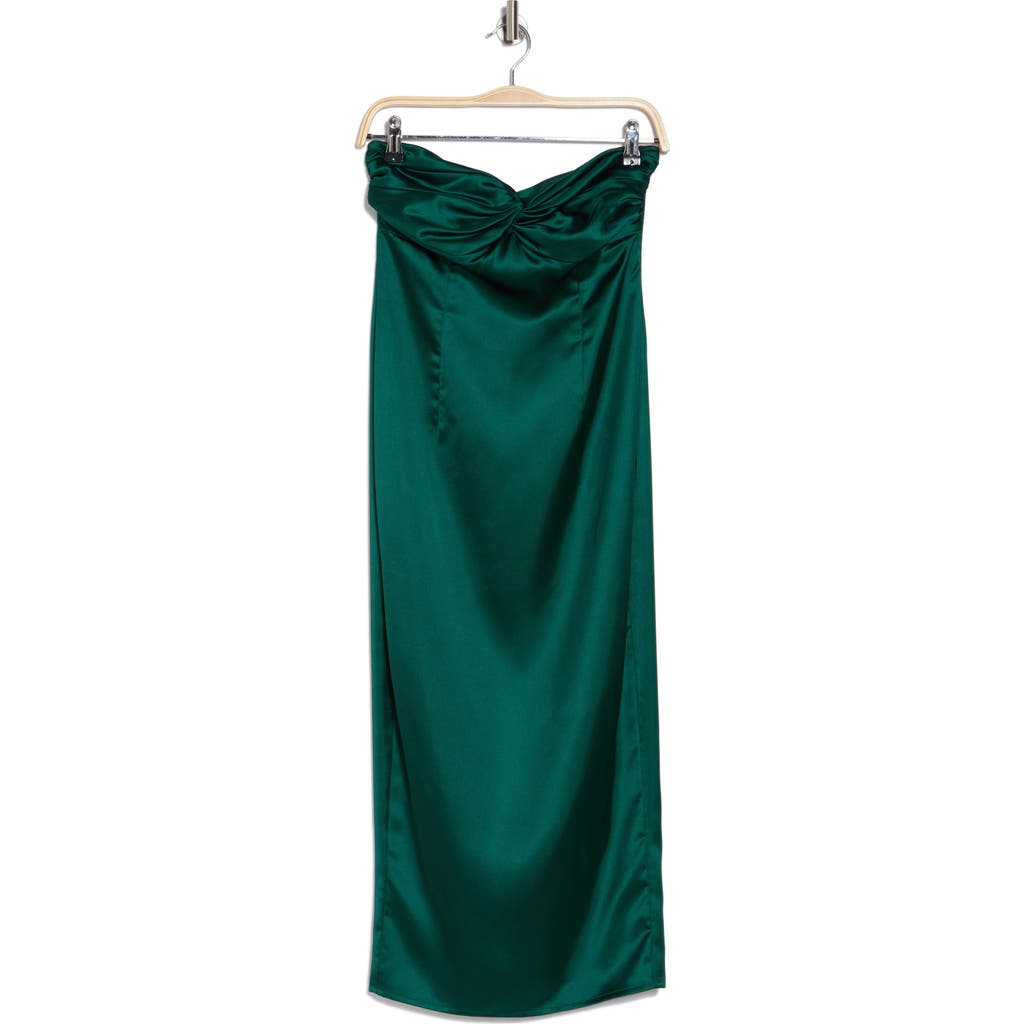 Area Stars Gilly Strapless Satin Cocktail Dress In Green