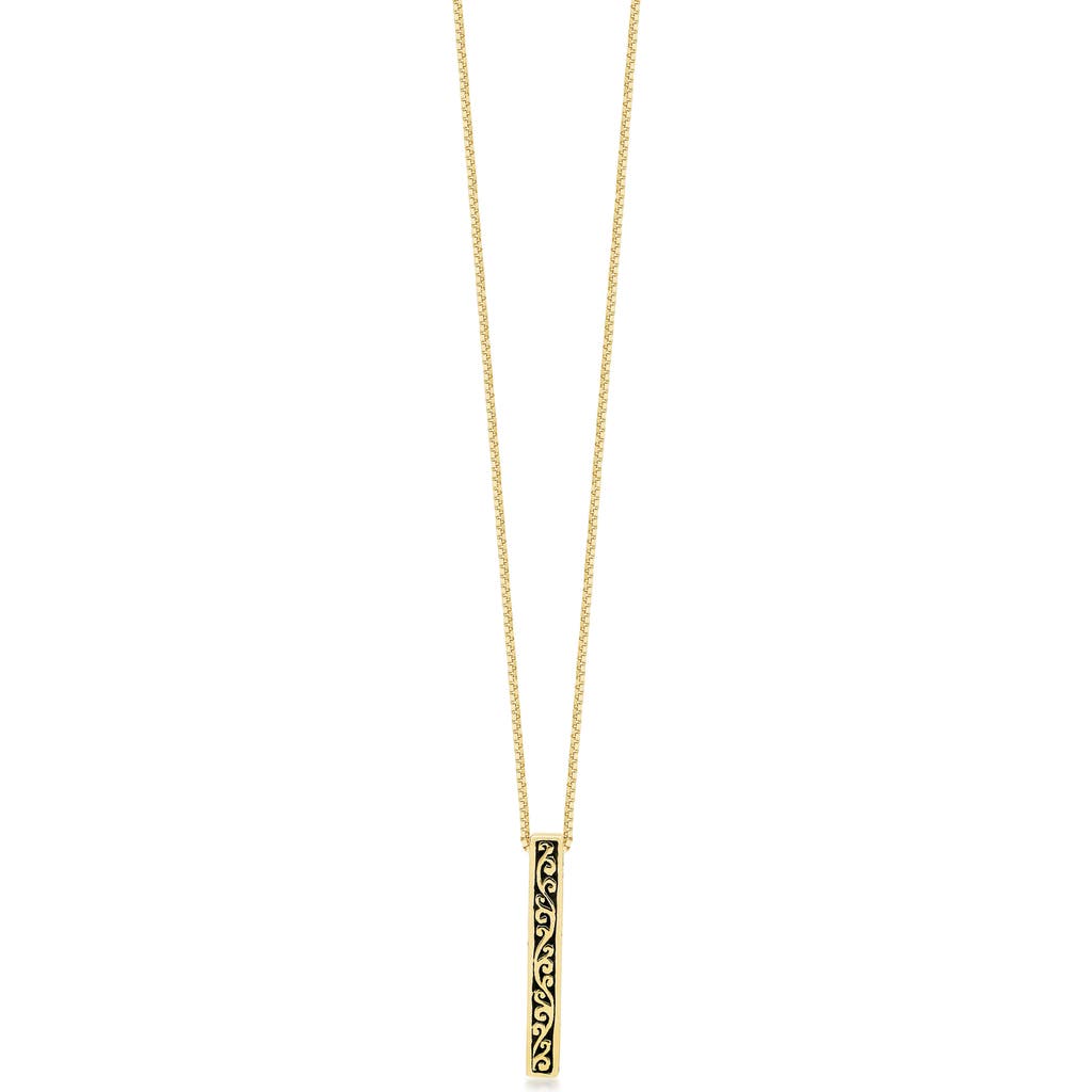 Shop Lois Hill 18k Gold Plated Sterling Silver Diamond Bar Pendant Necklace In Gold/silver