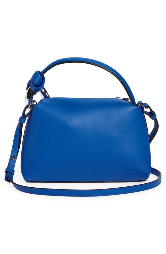 Shop Jw Anderson The Jwa Corner Leather Handbag In Sky Blue