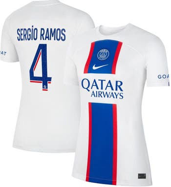 Women's Nike Sergio Ramos White Paris Saint-Germain 2022/23 Third Breathe  Stadium Replica Player Jersey