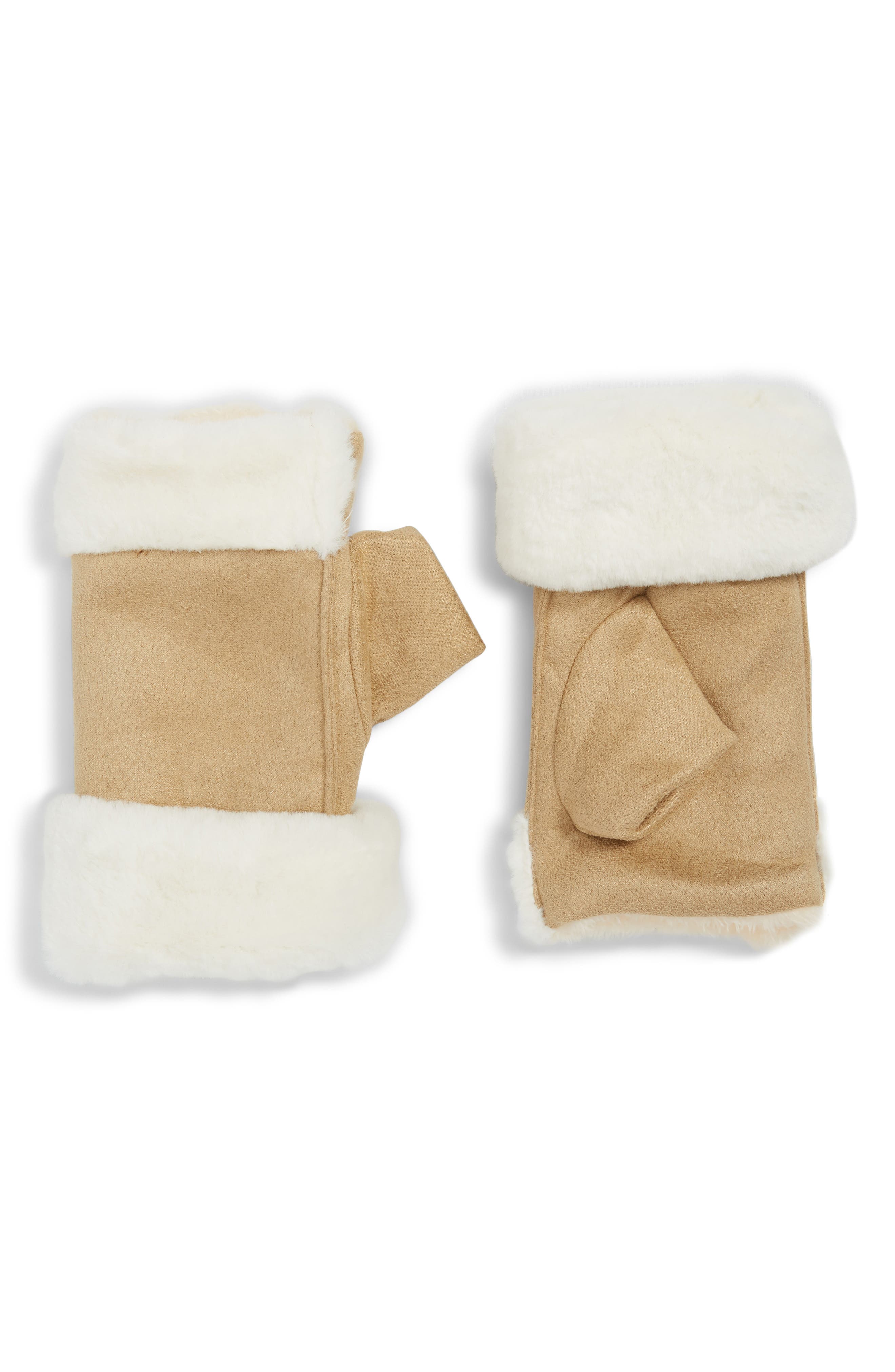 fingerless gloves with fur cuffs