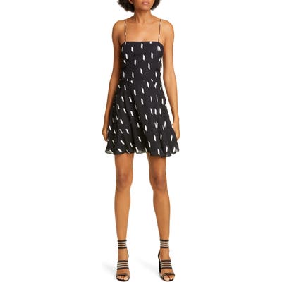 Alice + Olivia Glinda Spaghetti Strap Minidress, Black