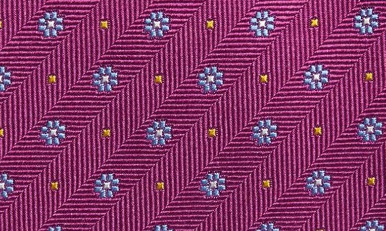 Shop David Donahue Neat Floral Silk Tie In Berry