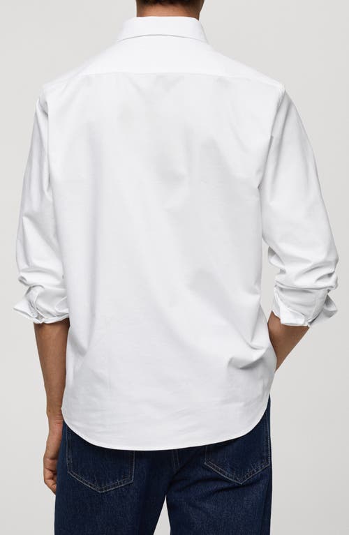 Shop Mango Regular Fit Oxford Button-down Shirt In White