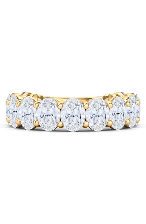Hautecarat 3/4 Oval Cut Lab Created Diamond Eternity Ring In Yellow Gold