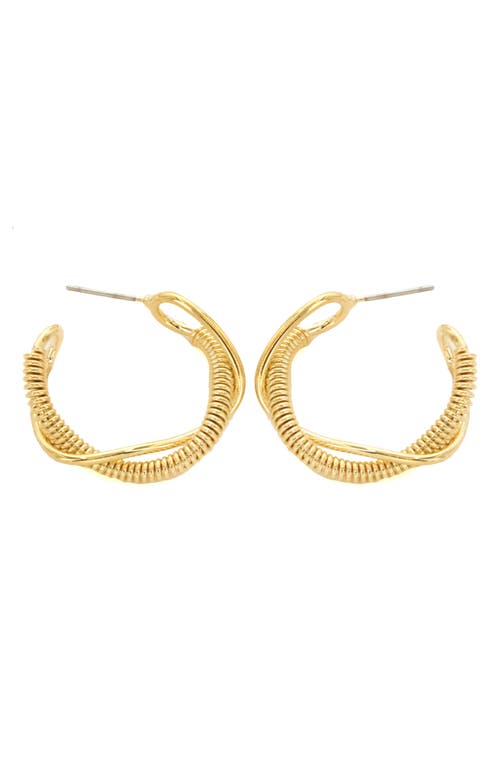 Coil Twist Hoop Earrings in Gold