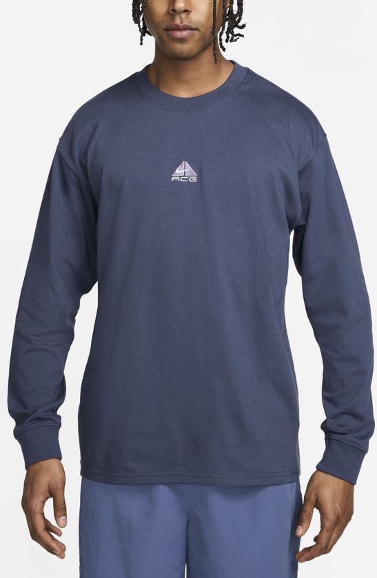Shop Nike Dri-fit Acg Long Sleeve T-shirt In Thunder Blue