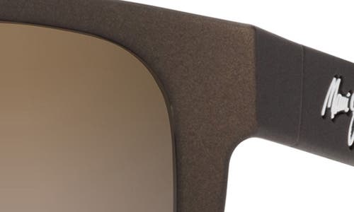 Shop Maui Jim Puakea 57mm Polarizedplus2® Square Sunglasses In Matte Brown