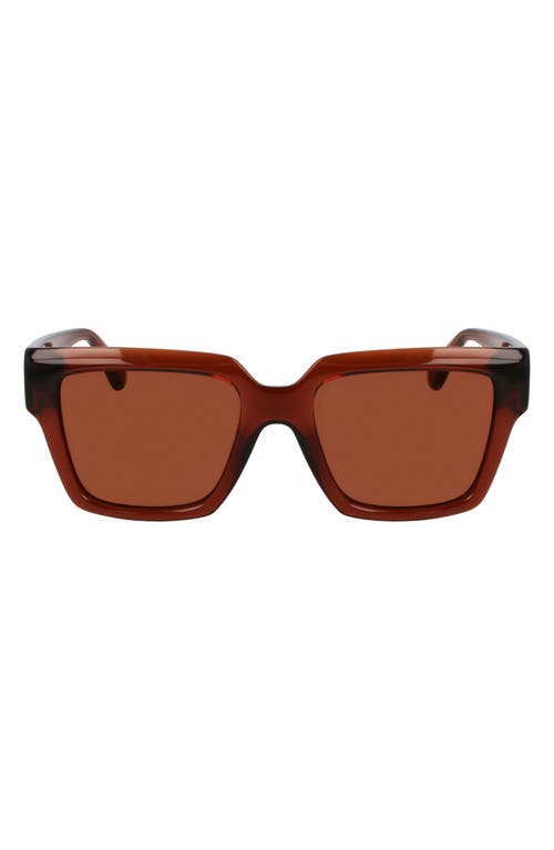 FERRAGAMO Gancini 54mm Rectangular Sunglasses in Transparent Brown at Nordstrom
