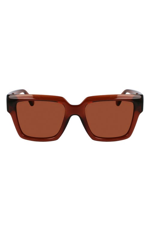 Shop Ferragamo Gancini 54mm Rectangular Sunglasses In Transparent Brown