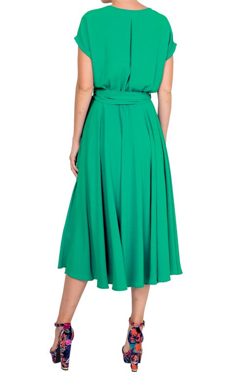 Meghan La Jasmine Midi Dress In Emerald