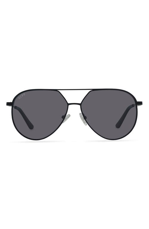 DIFF Colin 54mm Polarized Aviator Sunglasses in Black /Black