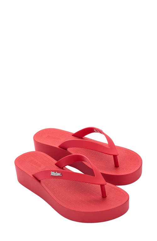 Melissa Sun Venice Water Resistant Platform Flip Flop in Red at Nordstrom, Size 9