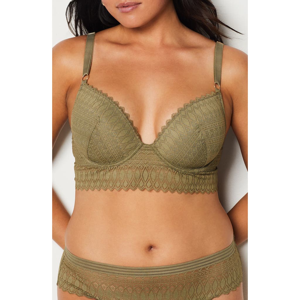 Etam Gravure No.5 Classi Underwire Bra in Khaki Olive