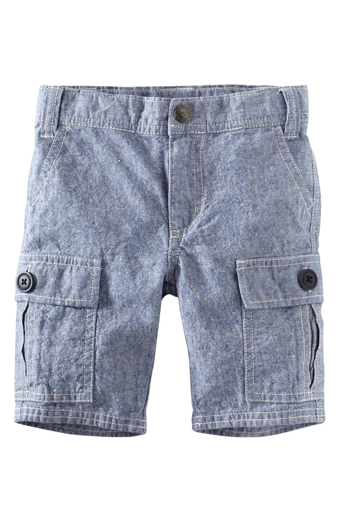 Tea Collection Chambray Cargo Shorts (Toddler Boys & Little Boys