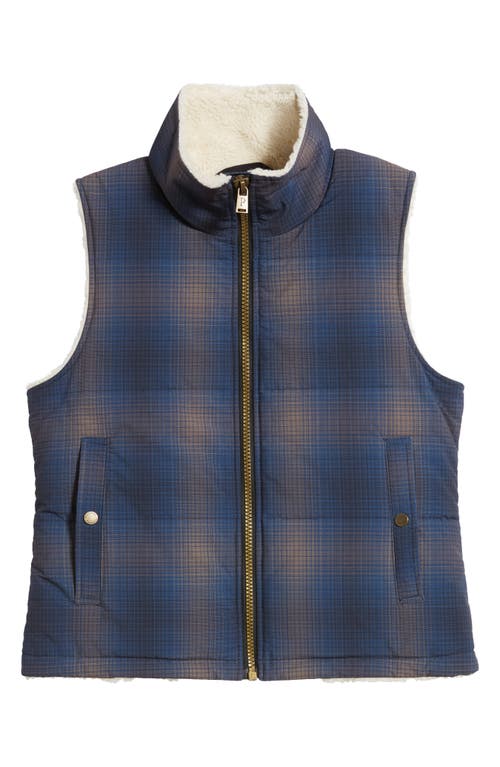 Shop Pendleton Hemlock Plaid Quilted Vest In Blue Tan Ombre