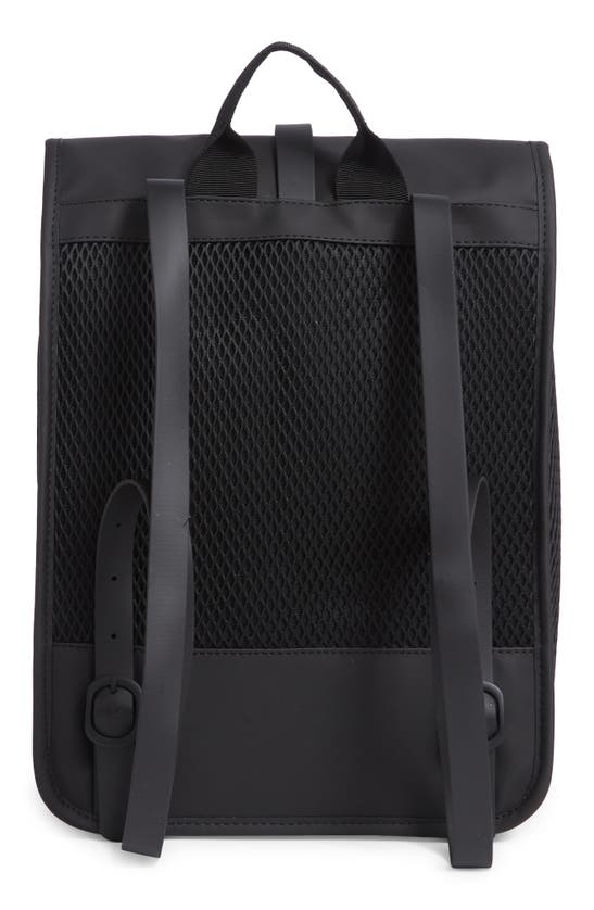 Shop Rains Rolltop Rucksack Mini Mesh Waterproof Backpack In Black