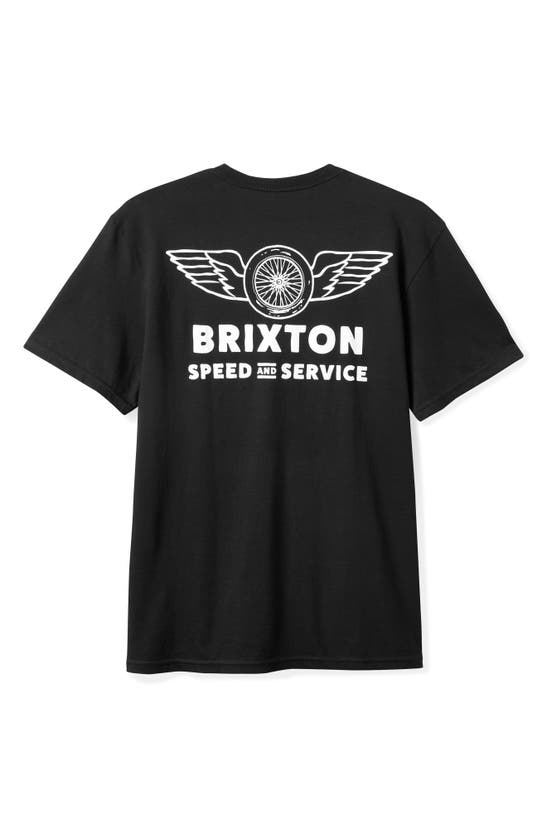 Shop Brixton Spoke Cotton Graphic T-shirt In Black