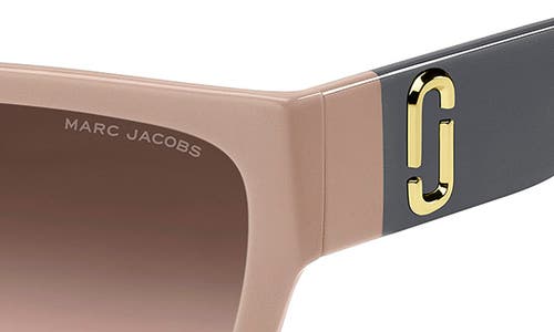 Marc Jacobs 57mm Gradient Square Sunglasses In Beige Grey/brown Gradient