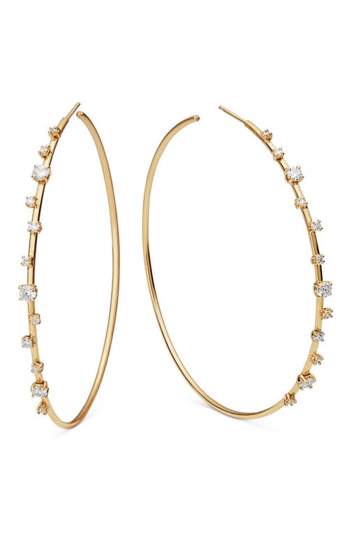 Lana Jewelry Scattered Diamond Hoop Earrings in D1.03 14Kyg
