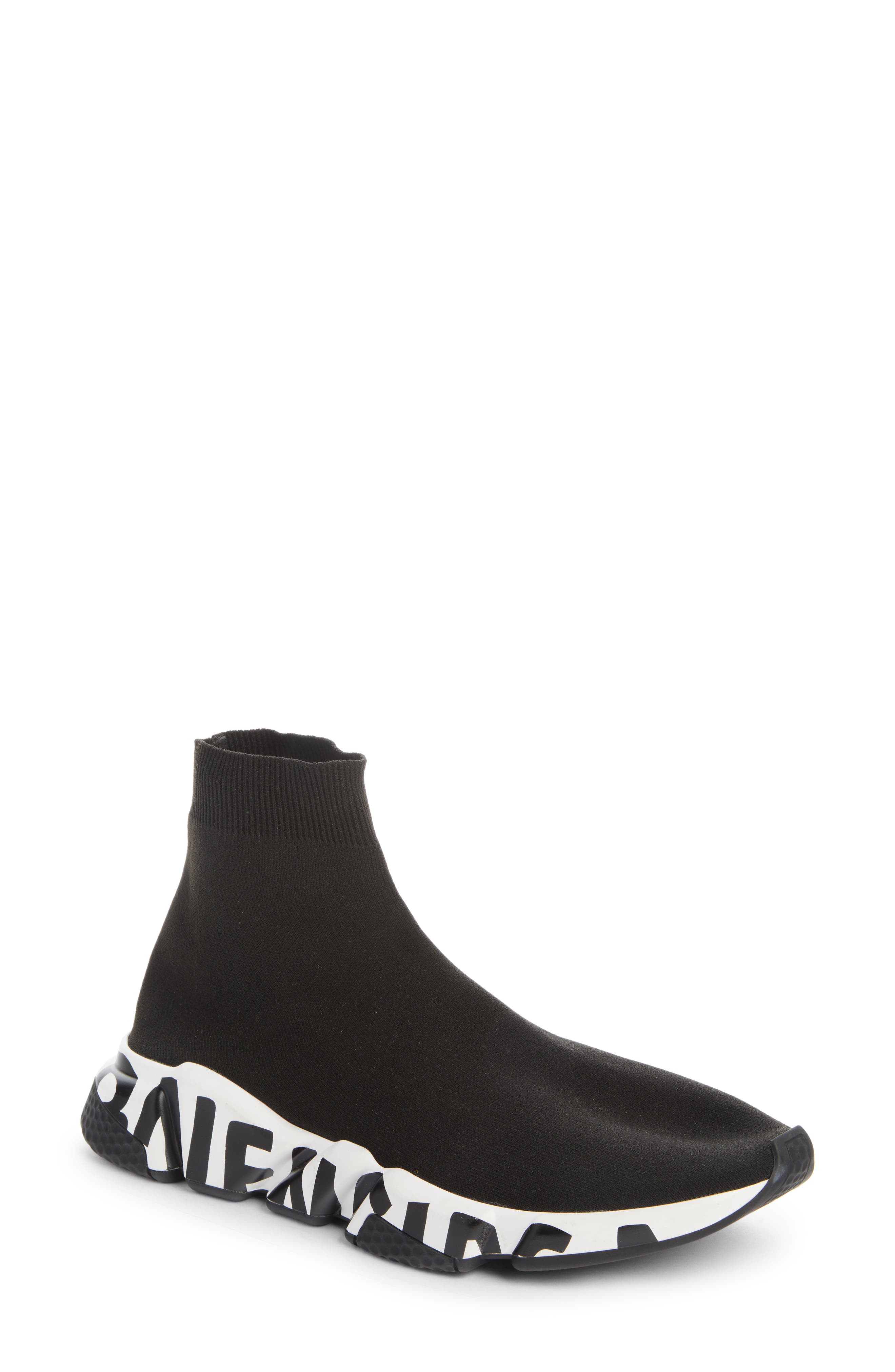 Balenciaga Speed LT Graffiti Sock Red Black White Logo High Top Sneaker 46  13