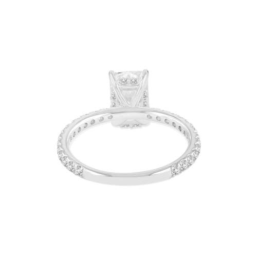 Luvmyjewelry Regalia 14k White Gold Emerald Cut Lab Grown Diamond Hidden Halo Engagement Ring In 14k White Gold