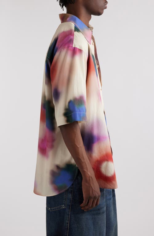 Shop Isabel Marant Labilio Tie Dye Cotton Shirt In Ecru