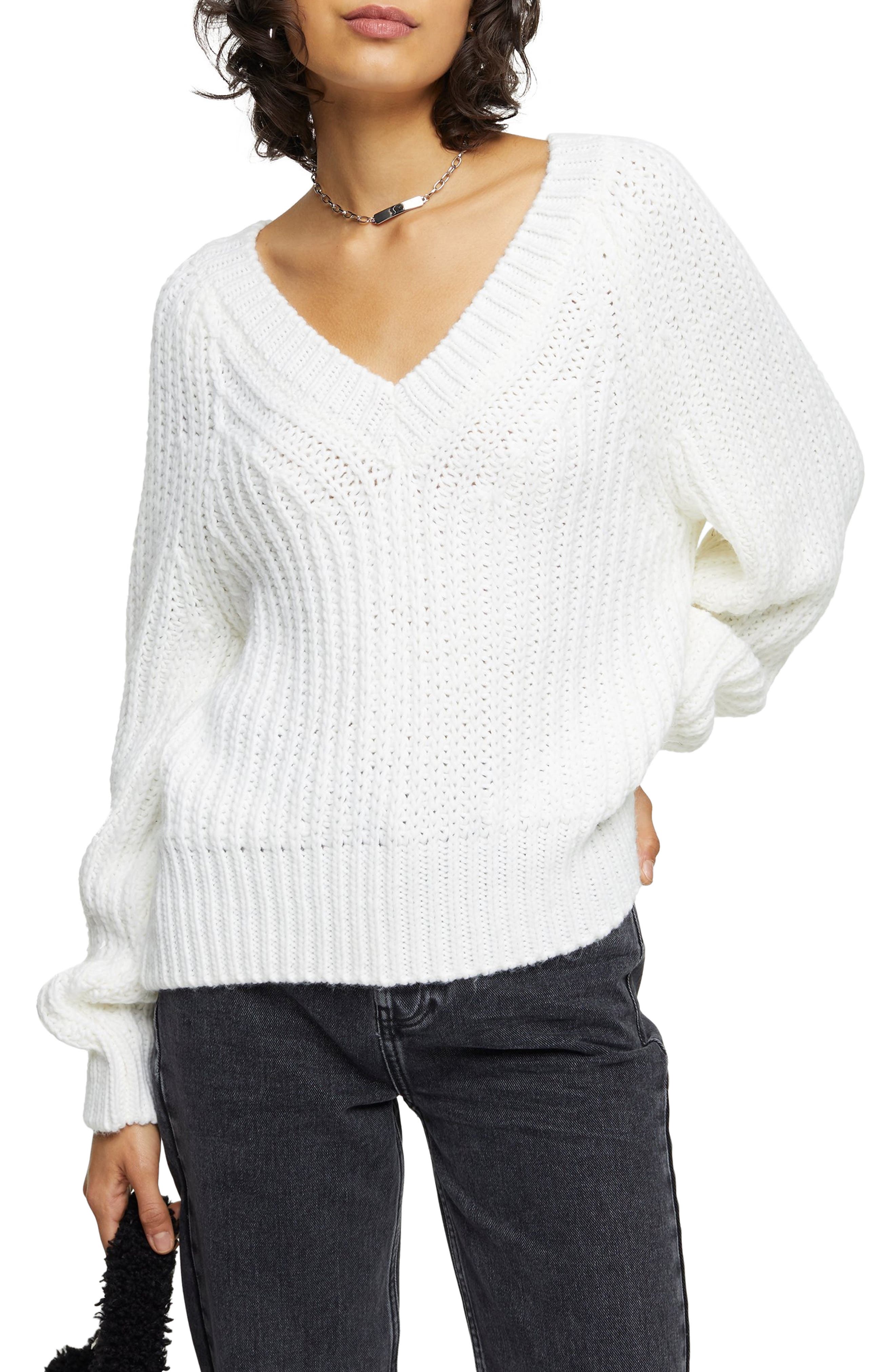 Women's Topshop Slouchy V-Neck Sweater