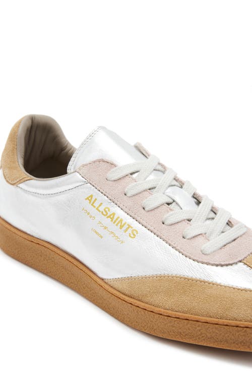 Shop Allsaints Thelma Sneaker In Silver/rose Pink