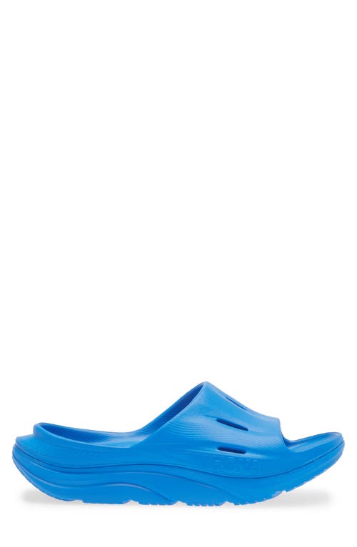 Shop Hoka Gender Inclusive Ora Recovery Slide 3 Sandal In Electric Cobalt