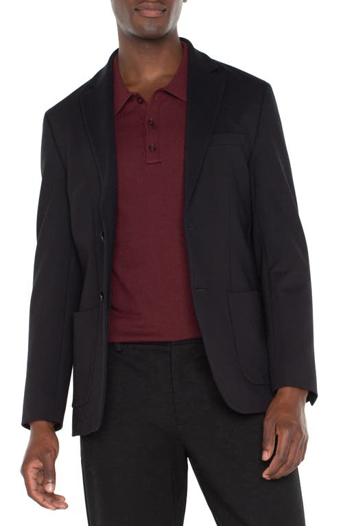 Shop Liverpool Double Vent Knit Blazer In Black