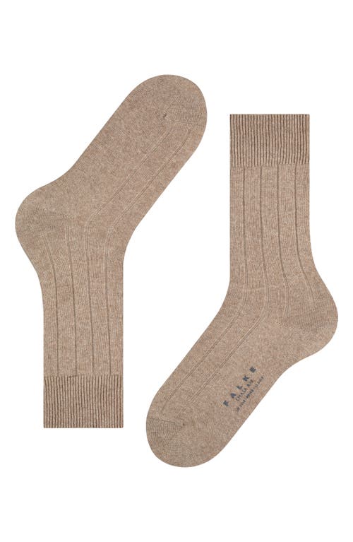 Shop Falke Lhasa Wool & Cashmere Dress Socks In Nutmeg Melange