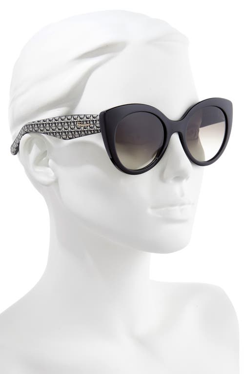 Ferragamo Classic 54mm Gradient Cat Eye Sunglasses In Black/khaki Gradient