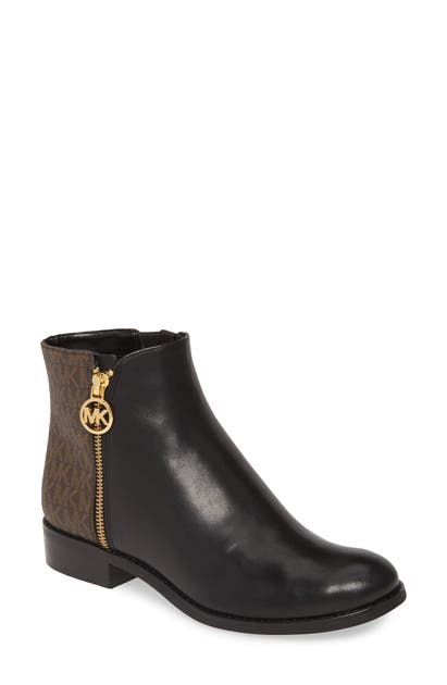 Michael Michael Kors Lainey Bootie In Black/ Brown Leather