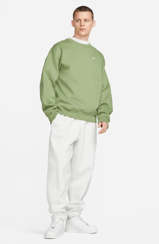 Nike Solo Swoosh Oversize Crewneck Sweatshirt In Oil Green/ White ...