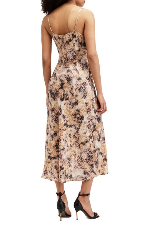 Shop Allsaints Bryony Carmina Leopard Print Slipdress In Sesame Beige